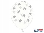 Balony 30cm, Gwiazdki, Crystal Clear, 6szt