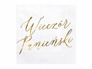 Serwetki Wieczór panieński, biały, 33x33cm