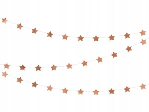 Girlanda Gwiazdki, różowe złoto, 3,6m, baner