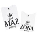 Zestaw koszulek dla pary, król mąż pierwszy królowa żona pierwsza