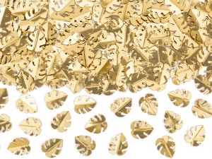 Konfetti metalizowane Liście, złoty, 15g urodziny