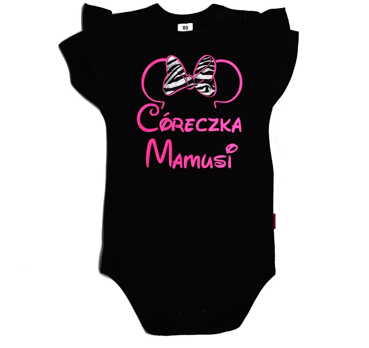 Body z falbankę córeczka mamusi , myszka z kokardą w zebrę