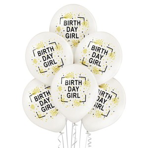 Balony Birthday girl 6szt