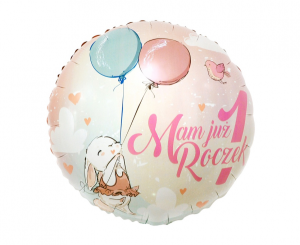 Balon foliowy Mam Już 1 Roczek, 18" KRÓLICZEK