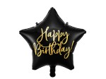Balon foliowy Happy Birthday 40cm czarny urodziny