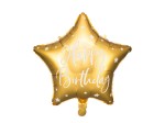 Balon foliowy Happy Birthday, 40cm, złoty urodziny