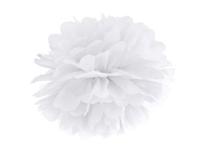 Pompon bibułowy kolor biały 35cm ślub wesele dekor