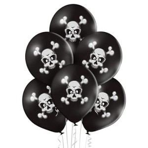Balony Czaszka i kości 6szt