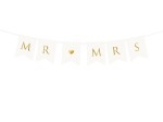 Baner Mr Mrs biały 15x85cm ślub wesele przyjęcie