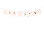 Baner Mąż Żona j.róż 15x110cm ślub wesele przyjęcie