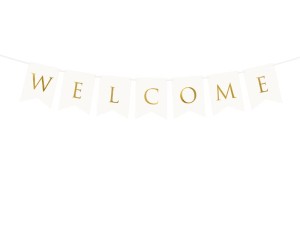 Baner Welcome biały 15x95cm ślub wesele przyjęcie