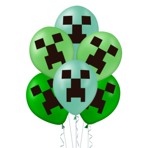 Balony zielone GAMING PIXEL 12szt