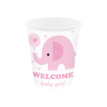 Kubek Baby Shower Słonik różowy 6szt