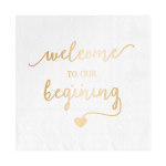 Serwetki Welcome to our beginning białe 10szt