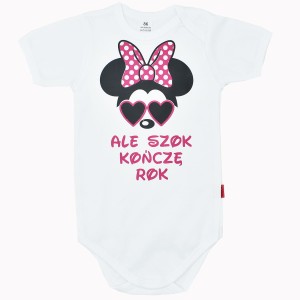 Body z myszką ALE SZOK KOŃCZĘ ROK różowy napis