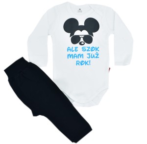Komplet dla chłopca Ale szok mam już rok z myszką