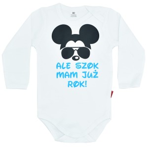 ALE SZOK MAM JUŻ ROK body z myszką dla chłopca