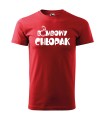 bombowy chłopak czerwona koszulka