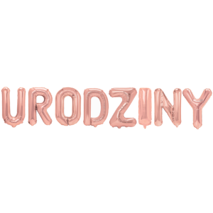 Balon foliowy napis URODZINY różowe złoto 40cm