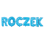 Balon na ROCZEK niebieskie w gwiazdki