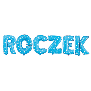 Balon na ROCZEK niebieskie w gwiazdki
