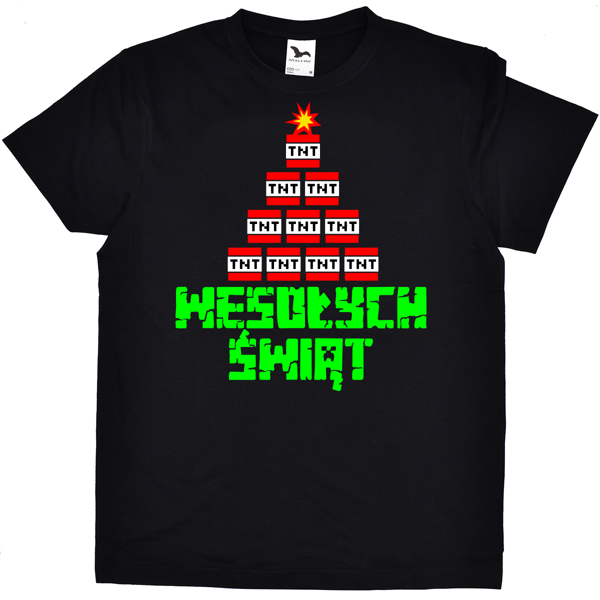 koszulka na boże narodzenie tnt wesołych świąt minecraft