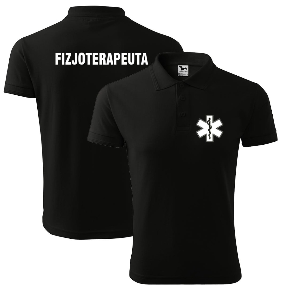 koszulki polo fizjoterapeuta eskulap czarna.jpg