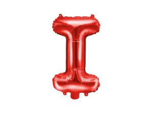 Balon foliowy litera I czerwona 35cm 1szt