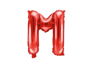 Balon foliowy litera M czerwona 35cm 1szt