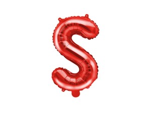 Balon foliowy litera S czerwona 35cm 1szt