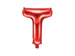 Balon foliowy litera T czerwona 35cm 1szt
