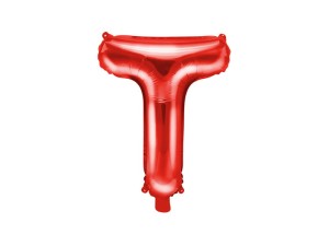 Balon foliowy litera T czerwona 35cm 1szt