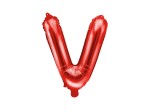 Balon foliowy litera V czerwona 35cm 1szt