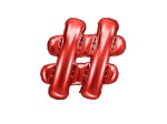 Balon foliowy ZNAK # czerwona 35cm 1szt