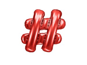 Balon foliowy ZNAK # czerwona 35cm 1szt