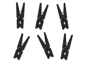 Klamerki drewniane czarne 10szt 3,5cm