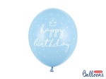 Balony 30cm happy birthday Baby niebieskie 6szt