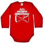 Body dziecięce na święta - Happy Merry Christmas z muchą