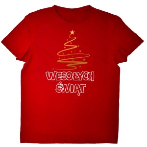 Koszulka na święta - Wesołych Świąt z choinką
