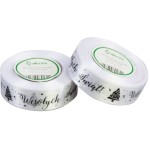 Wstążka satynowa BIAŁA 25mm 23m WESOŁYCH ŚWIĄT