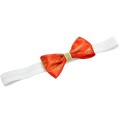 Opaska czerwona kokardka złote śnieżynki