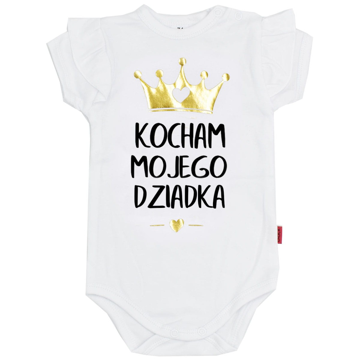 kocham mojego dziadka body białe z falbanką